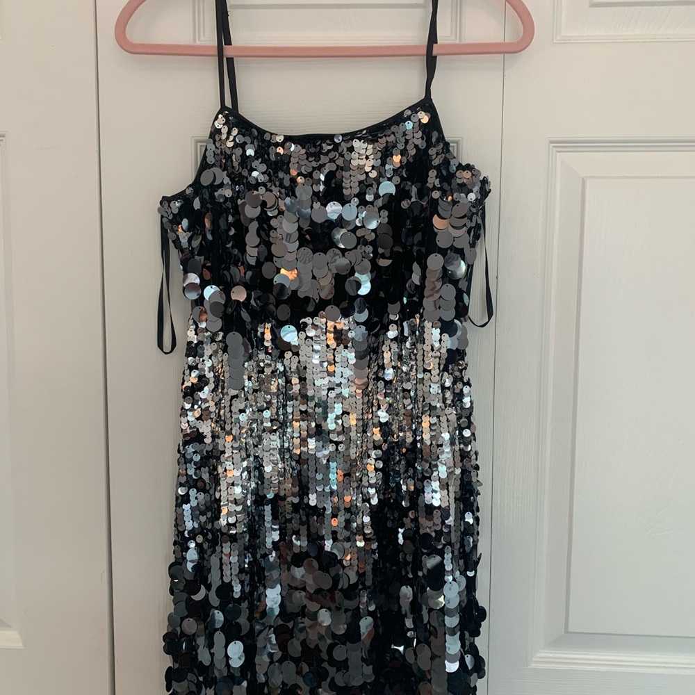 Sequin Black and Silver Dress
